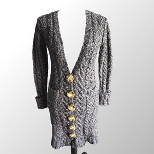 One Girl Who Chunky Long Cardigan with Buttons (Snap Closure) size Small
